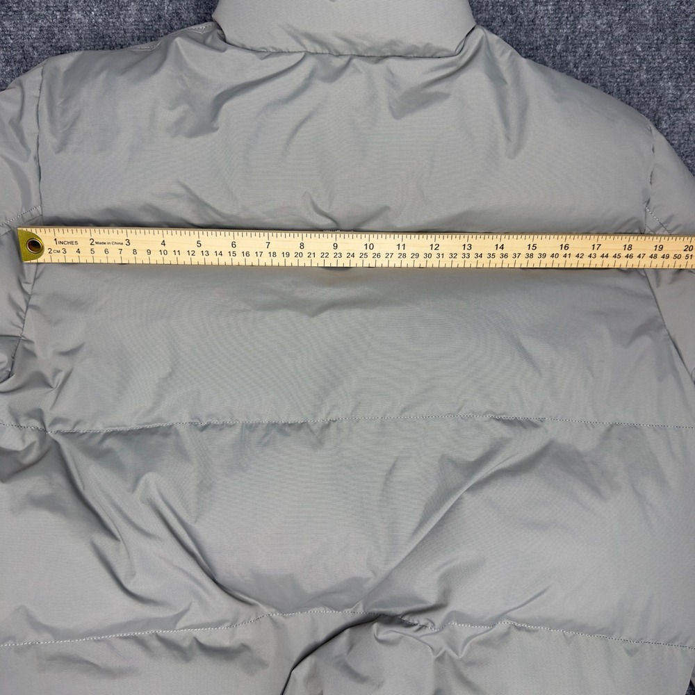 Alpha Industries Puffer Bomber Jacket Mens L Gray Quilted Streetwear Utility - Picture 12 of 12